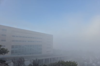 Foto captada desde el Hospital Universitario Torrecárdenas esta mañana.