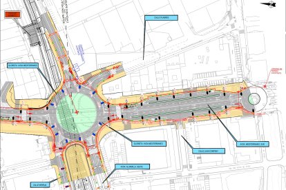Mapa de distribución del tráfico con la nueva glorieta de la Avenida del Mediterráneo