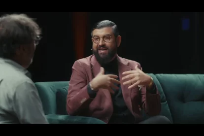 Manu Sánchez durante la entrevista con Jordi Évole.