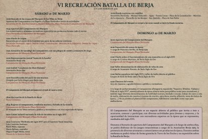 Agenda de la celebración.