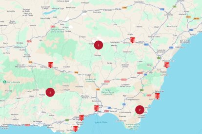 Mapa de la Lista Roja sobre la provincia de Almería.