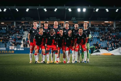 El once del Almería en El Alcoraz de Huesca.