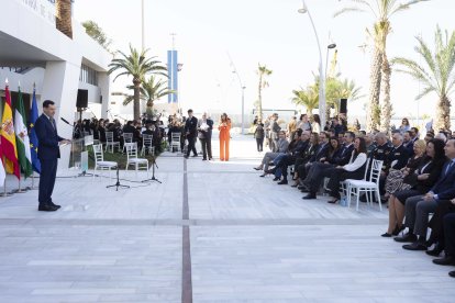 Intervención del presidente de la Junta de Andalucía, Juanma Moreno