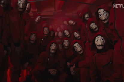 Imagen del anuncio de la expansión del universo de  ‘La casa de papel’.