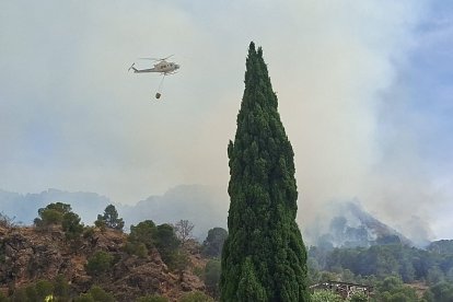 Incendio en el entorno de la Cresta del Gallo, en las cercanías de Murcia.