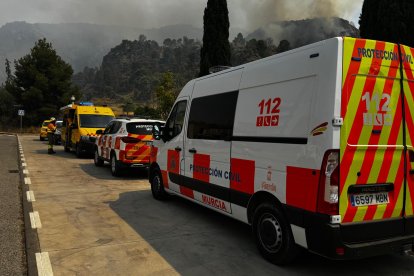 Incendio en el entorno de la Cresta del Gallo, en las cercanías de Murcia.