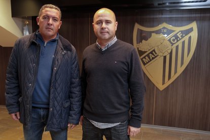 David Vizcaíno con el Málaga CF.