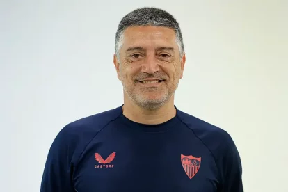 García Pimienta en su etapa como entrenador del Sevilla.