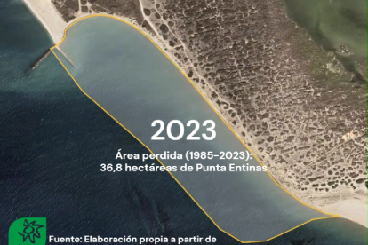 Plano aéreo de la regresión de Punta Entinas.