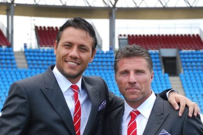 Diego Alves y Ángel Férez en aquel Almería de Alfonso García en Primera.