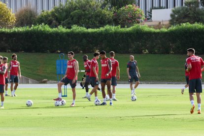 Día I del Almería de Pimienta con 30 futbolistas en el campo Anexo.