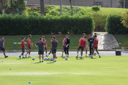Día I del Almería de Pimienta con 30 futbolistas en el campo Anexo.
