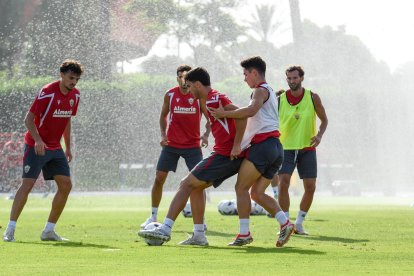 Día I del Almería de Pimienta con 30 futbolistas en el campo Anexo.