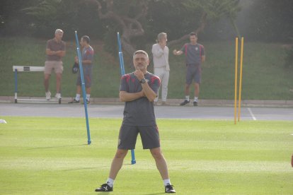 Pimienta, este viernes en el campo Anexo del Estadio de los Juegos Mediterráneos.