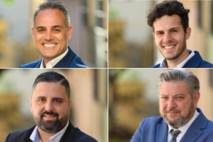 La lista de candidatos para entrar en el gobierno, de izquierda a derecha y de arriba a abajo: Sandro Soler, Daniel Romero Yélamos, José Antonio Belmonte 'Gorri' y Diego Cruz.