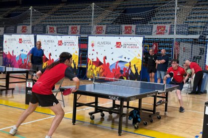 Ochenta jugadores de Almería, Granada y Murcia participan en el Torneo de Feria de Tenis de Mesa.