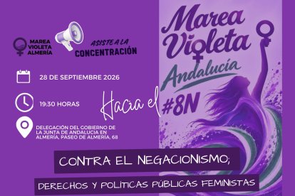 Cartel de la concentración en Almería este lunes 28 de septiembre.
