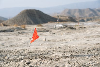 Pruebas en Tabernas de Charlie, el prototipo del rover marciano que se enviará a Marte en 2028.