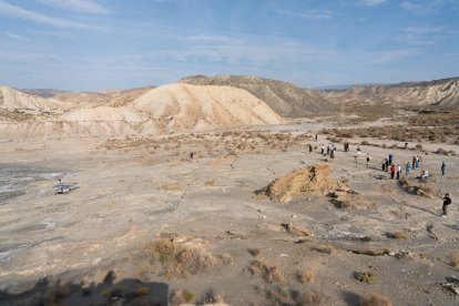 Pruebas en Tabernas de Charlie, el prototipo del rover marciano que se enviará a Marte en 2028.