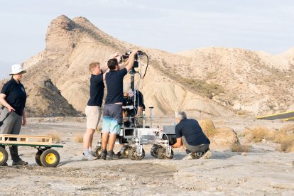 Pruebas en Tabernas de Charlie, el prototipo del rover marciano que se enviará a Marte en 2028.