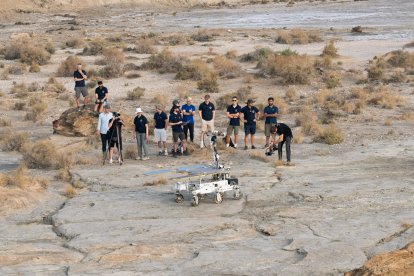 Pruebas en Tabernas de Charlie, el prototipo del rover marciano que se enviará a Marte en 2028.