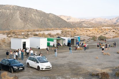 Pruebas en Tabernas de Charlie, el prototipo del rover marciano que se enviará a Marte en 2028.
