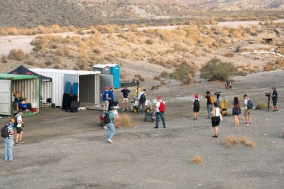Pruebas en Tabernas de Charlie, el prototipo del rover marciano que se enviará a Marte en 2028.
