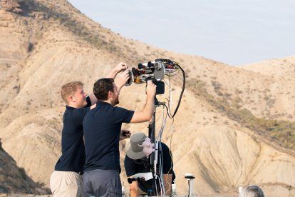 Pruebas en Tabernas de Charlie, el prototipo del rover marciano que se enviará a Marte en 2028.