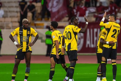Lopy celebrando goles en Arabia Saudí en la Pro League.