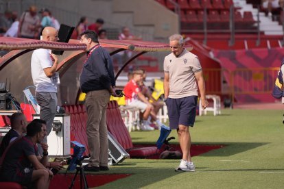 Javi Fernández, psicólogo del club, en la previa del Almería-Leganés.