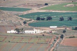 Vista aérea del Cortijo del Fraile durante el sendero.