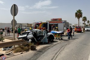 Accidente ocurrido en una carretera de Pulpí.