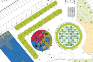 Diseño de cómo será el Parque de San Pablo de Olula del Río tras su remodelación.