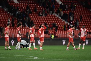 Cabizbajos y tristes acabaron los jugadores del Almería después de tropezar en casa frente al Burgos (1-2).