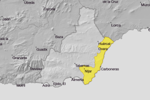 Activación de la alerta amarilla en el Levante almeriense para este domingo.