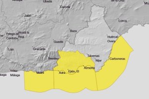 Mapa de la Aemet para la jornada de este lunes 26 de enero en la provincia de Almería.