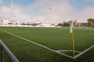 Campo de fútbol de La Mojonera durante el desarrollo de un partido.