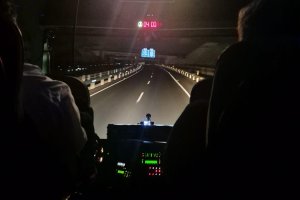 Imagen del autobús Alicante-Almería que trasladó a parte de la expedición de Fruit Logistica.