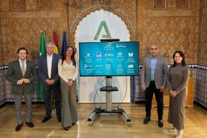 Presentación de los premiados con la Bandera de Andalucía por el 28F.