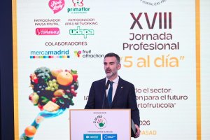 Ramón Fernández-Pacheco, durante su intervención en Madrid en la inauguración de las XVIII Jornadas Profesionales organizadas por ‘5 al día’