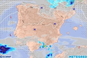 Mapa de posibles precipitaciones para el Viernes de Dolores elaborado por Meteored a partir del modelo europeo.