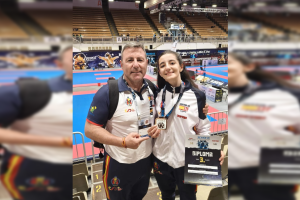 Luisa Ledesma Gallardo junto a su entrenador Pepe Montoya Sabio.