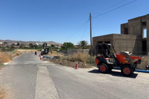 Imagen de archivo durante las obras de reparación de daños por lluvias en Arboleas.