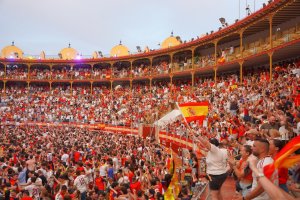 La Plaza de Toros de Almería durante la semifinal de España contra Francia.
