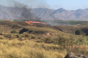 Incendio forestal en Sorbas