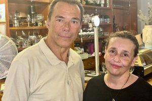 María del Mar Alarcón, responsable del restaurante Rincón de Juan Pedro, junto al periodista Antonio Hermosa.