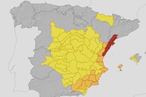 Mapa de España con las alertas previstas para este viernes