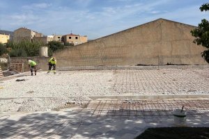 Actualmente se trabaja en el hormigonado de esta zona del Parque 'El Canico'.