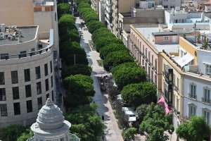Imagen aérea del Paseo de Almería.