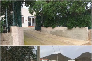 Montaje fotográfico con el trayecto, de unos 100 metros, entre la casa de la abuela y la de los primos de Gabriel.